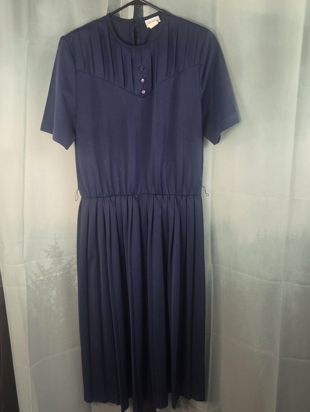 Vintage Blair Boutique Plus Size Navy Blue Dress with Shoulder Pads